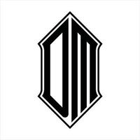 dm-Logo-Monogramm mit Schildform und Umriss-Design-Vorlage Vektorsymbol abstrakt vektor