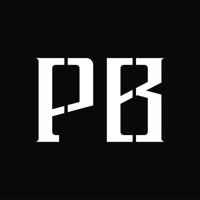 pb-Logo-Monogramm mit mittlerer Slice-Design-Vorlage vektor