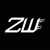 zw logotyp monogram abstrakt hastighet teknologi design mall vektor