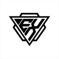 Ex-Logo-Monogramm mit Dreieck und Sechseck-Vorlage vektor