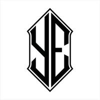 eder logotyp monogram med sköldform och översikt design mall vektor ikon abstrakt