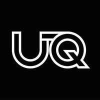 uq-Logo-Monogramm mit negativem Raum im Linienstil vektor