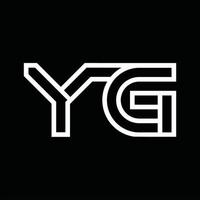 yg-Logo-Monogramm mit negativem Raum im Linienstil vektor