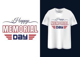 Happy Memorial Day Typografie T-Shirt Design vektor