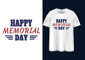 Happy Memorial Day Typografie T-Shirt Design vektor