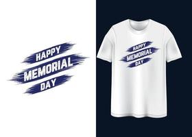 Happy Memorial Day Typografie T-Shirt Design vektor