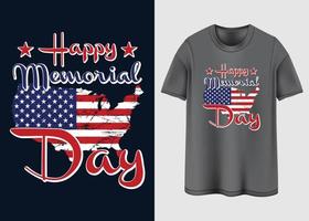 Happy Memorial Day Typografie T-Shirt Design vektor