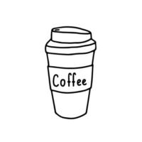 kaffe råna vektor illustration. eco vänlig kaffe kopp. noll avfall råna klotter