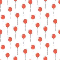 Luftballons Vektor nahtloses Muster. rote Luftballons isoliert auf weißem Hintergrund. Design für Wohnkultur, Textilien, Küchendekoration, Geschenkpapier, Karten, Geburtstagsdekoration. Vektorvorratmuster.