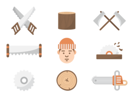 Holzfäller Icons Vektor