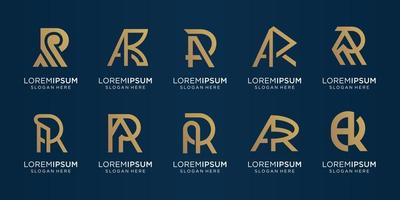 set sammlung monogramm buchstabe a kombinieren buchstabe r design. Logo für Unternehmen, Technologie. vektor