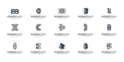uppsättning av abstrakt monogram brev b. samling b logotyp inspiration för företag företags, identitet. vektor