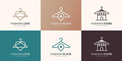 Sammlung von Modegeschäften, Modeorten, Logo-Inspirationen für Modegeschäfte. vektor
