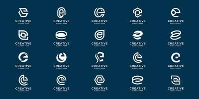 kreativ samling monogram e uppsättning .aning symbol för personlig varumärke, företag, företag, etc. premie vektor
