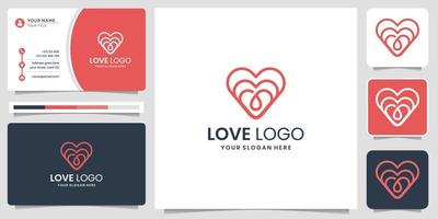 minimal inspiration kärlek logotyp kreativ linje begrepp för företag av mode design och företag kort vektor