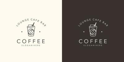 kaffe logotyp retro årgång mall. minimalistisk vardagsrum Kafé bar, kaffe hus, retro stil inspiration. vektor