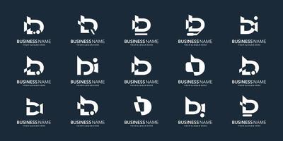 satz kreativer buchstaben-b-logos-vorlage. ikonen für das geschäft von digital, technologie, finanzen, unternehmen. vektor