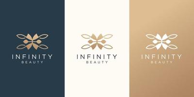 uppsättning oändlighet skönhet logotyp design mall. inspiration logotyp abstrakt, mode skönhet, feminin logotyp. vektor