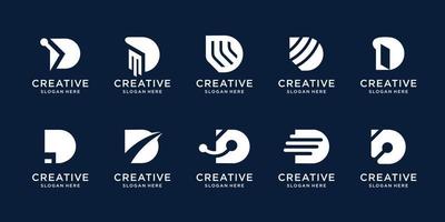 buchstabe d logo symbol set design für business of technologie, sport, mode, identität, beratung, labor. vektor