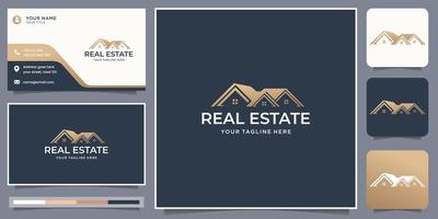 Gebäude-Immobilien-Logo-Haus, Haus, Logo-Inspiration mit Visitenkartenvorlage. vektor
