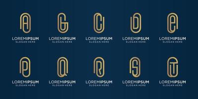 kreatives monogramm logo template.icons für business, luxus, technologie, inspiration, gold, illustration. Premium-Vektor vektor