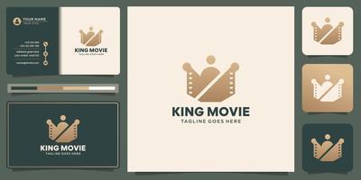 King Film Kinematographie Film Stripes Produktion Logo Design und Inspiration für Visitenkarten. vektor