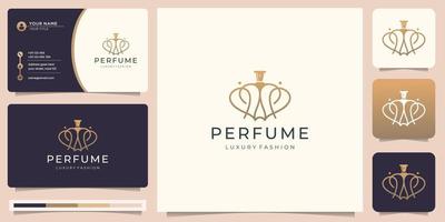 minimalistische Logo-Designvorlage für Parfümflaschen. kreative Flasche Parfüm, Luxusmode, Inspiration. vektor