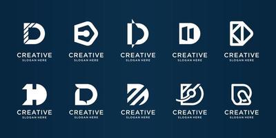 uppsättning av kreativ d logotyp design monogram samling. första brev för företag av företag, finans. vektor