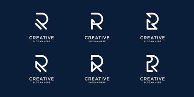 uppsättning av kreativ r logotyp minimalistisk design. abstrakt begrepp första r logotyp för din företag företag. vektor