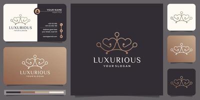 minimalistische luxuslinie logo design template.luxus ornament, dekoration, element und visitenkarte. vektor