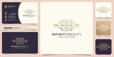 minimalistisk oändlighet skönhet logotyp. lyx linje konst skönhet stil, feminin salong logotyp. premie vektor