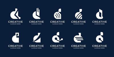 buchstabe d logo symbol set design für business of technologie, sport, mode, identität, beratung, labor. vektor