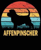 affenpinscher silhuett årgång och retro t-shirt design vektor