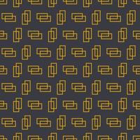 Nahtloses geometrisches Muster mit goldenen Symbolen auf dunkelblauem Hintergrund im Art-Deco-Stil. Vektordruck für Stoffhintergrund vektor