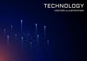 blaue Technologie beleuchtet digitale Hintergrundvektorillustration vektor