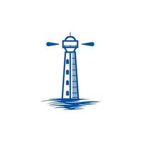 Leuchtturm-Symbol-Logo und Vektorgrafiken Leuchtfeuer-Turm-Design vektor