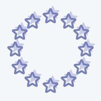 Symbol EU-Sterne. im Zusammenhang mit Sternsymbol. zweifarbiger Stil. einfaches Design editierbar. einfache Abbildung. einfache Vektorsymbole vektor