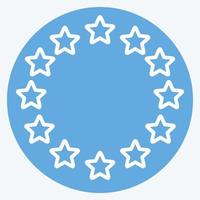 Symbol EU-Sterne. im Zusammenhang mit Sternsymbol. blaue augen stil. einfaches Design editierbar. einfache Abbildung. einfache Vektorsymbole vektor