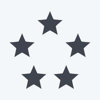 ikon fem stjärnor. relaterad till stjärnor symbol. glyf stil. enkel design redigerbar. enkel illustration. enkel vektor ikoner