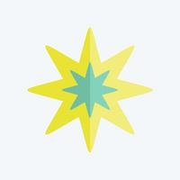 ikon åtta spetsig stjärna. relaterad till stjärnor symbol. platt stil. enkel design redigerbar. enkel illustration. enkel vektor ikoner