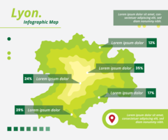 lyon infographic map vektor