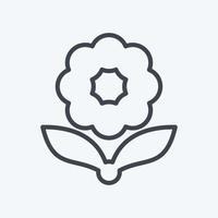ikon blomma. relaterad till flora symbol. linje stil. enkel illustration. växt. ek. blad. reste sig vektor