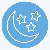 Symbol Mond und Sterne. im Zusammenhang mit Sternsymbol. blaue augen stil. einfaches Design editierbar. einfache Abbildung. einfache Vektorsymbole vektor