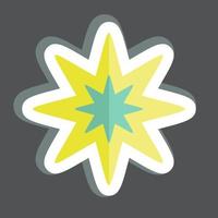 klistermärke åtta spetsig stjärna. relaterad till stjärnor symbol. enkel design redigerbar. enkel illustration. enkel vektor ikoner