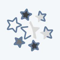 ikon stjärnor runt om. relaterad till stjärnor symbol. klotter stil. enkel design redigerbar. enkel illustration. enkel vektor ikoner