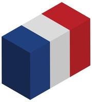 Nationalflagge von Frankreich - isometrische 3D-Darstellung.
