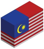 Nationalflagge von Malaysia - isometrische 3D-Darstellung. vektor