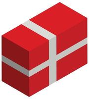 nationell flagga av Danmark - isometrisk 3d tolkning. vektor