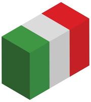 nationell flagga av Italien - isometrisk 3d tolkning. vektor