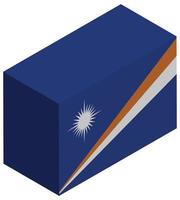 Nationalflagge der Marshallinseln - isometrische 3D-Darstellung. vektor